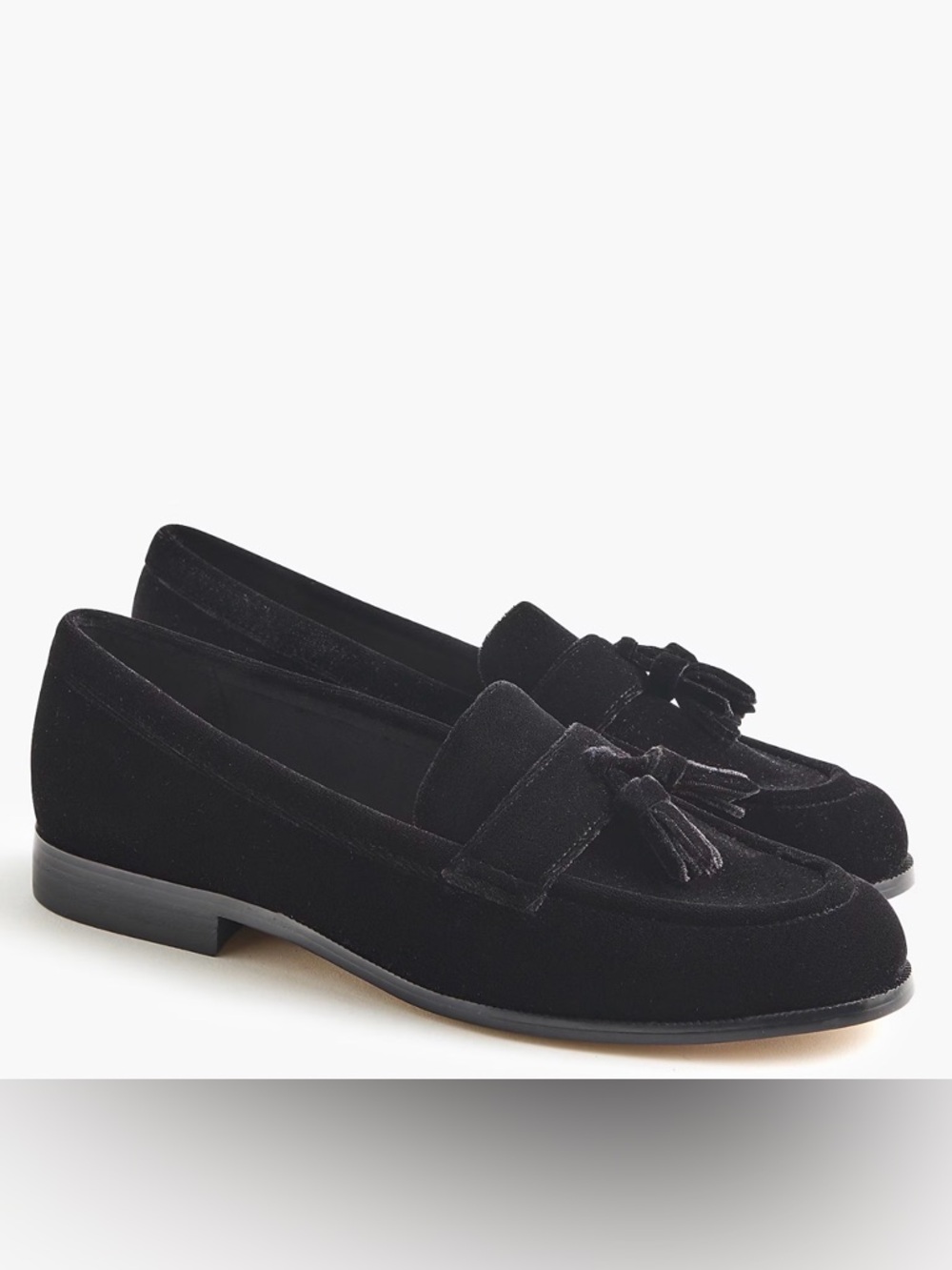 J Crew Factory Women's Black Suede Tassel Loafers Floor Sample
